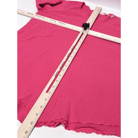 Soft Surroundings Layered Oversized Crinkle Blouse Pink Raspberry Women's Size S - Picture 9 of 9